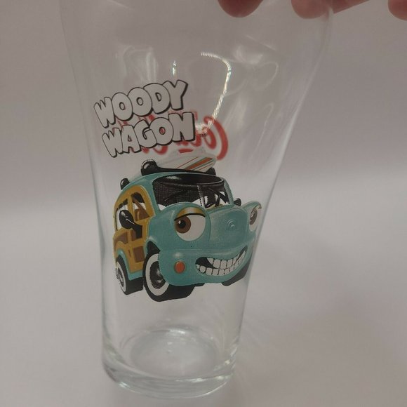 Coca Cola WOODY WAGON Drinking Glass Tumbler 16 oz Coke Promotional - Picture 2 of 3